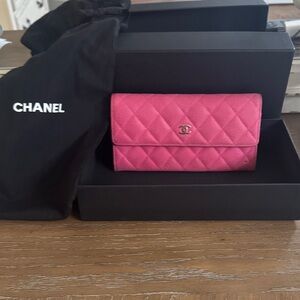 Chanel Fuchsia Quilted Wallet
